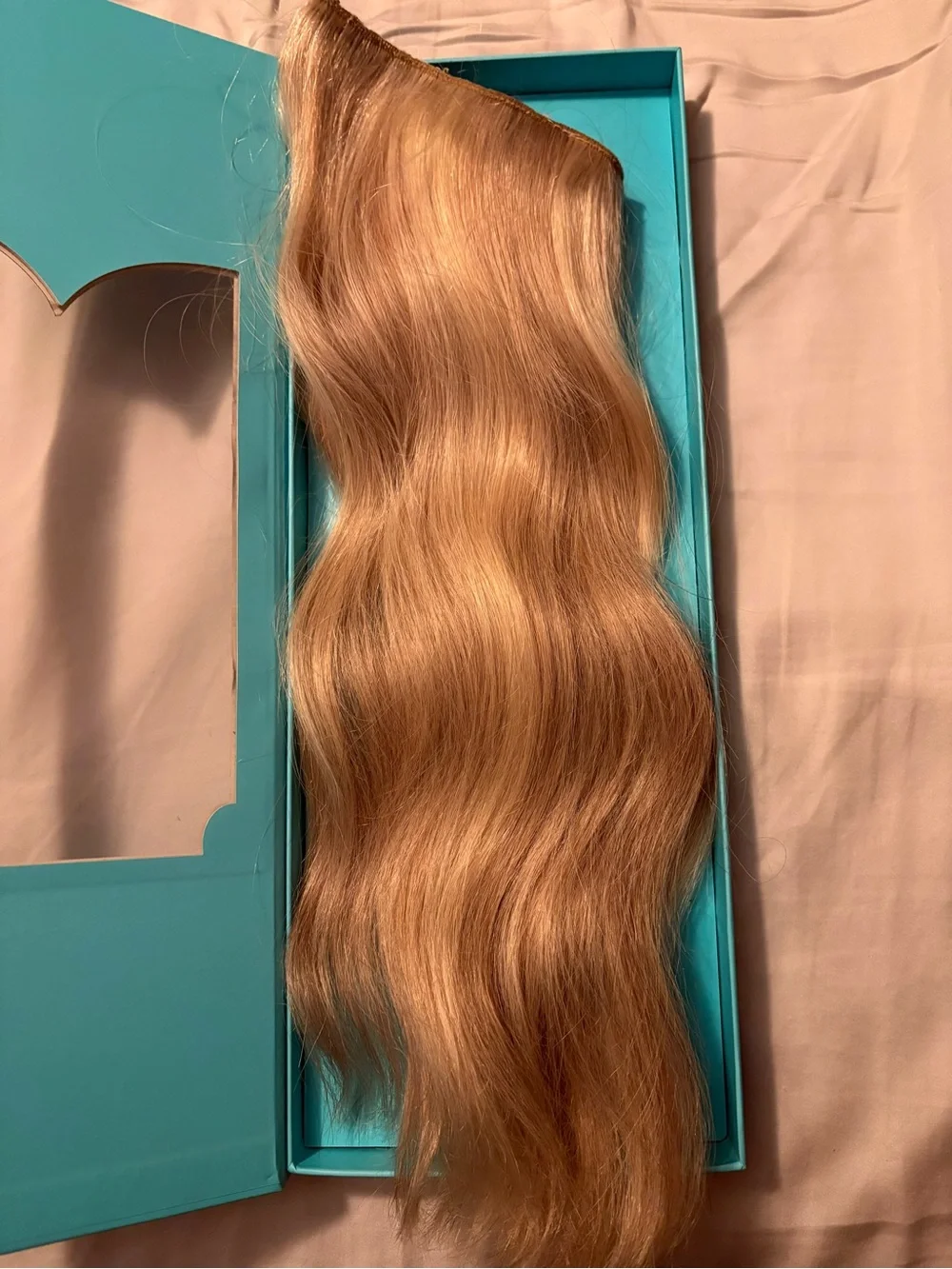 Soft Wavy Blonde Hair Extension - Natural Light Blonde Halo Couture 16”